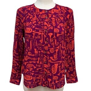 22 of 52 Conversations by Anthropologie Toot Your Own Horn Blouse Women's US 2